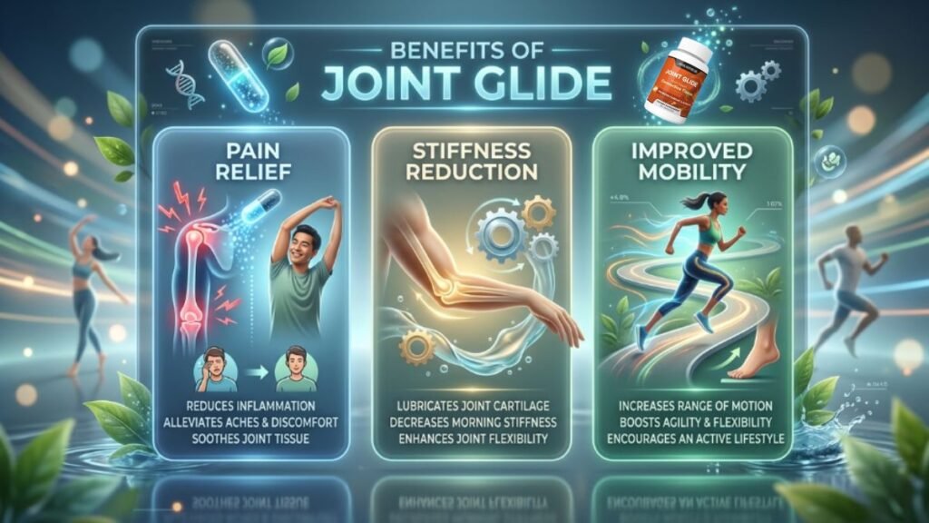 Joint Glide Review: Does This Joint Supplement Actually Work? 4 Bar chart showing the perceived improvement in pain stiffness and mobility among Joint Glide users.