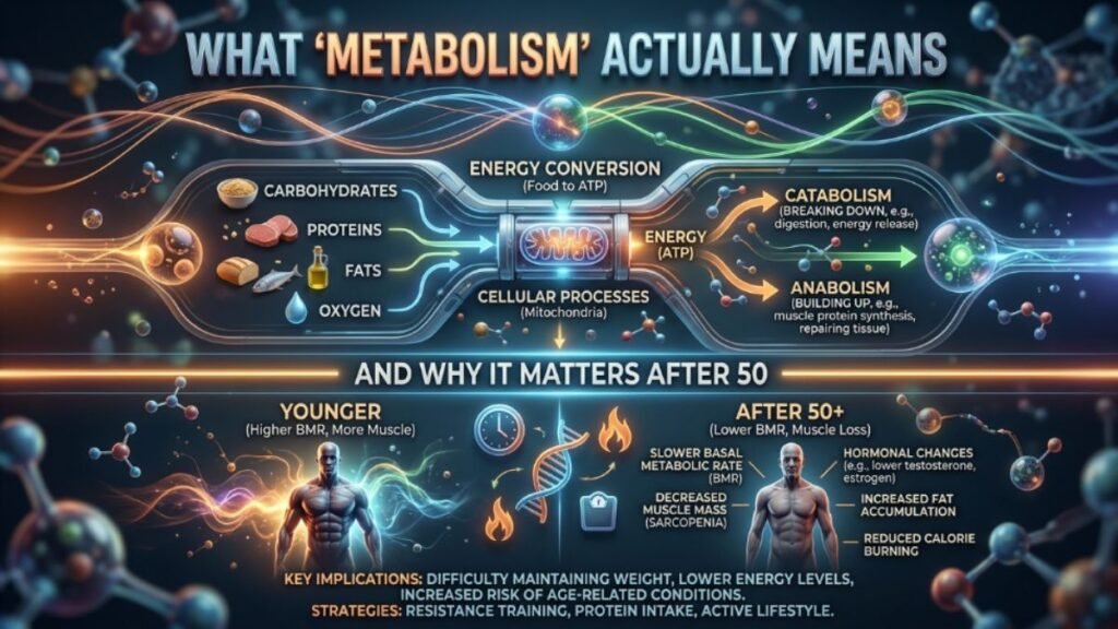 Why Your Metabolism Slows Down After 50 — And 5 Things That Actually Help 2 What Metabolism Actually Means And Why It Matters After 50