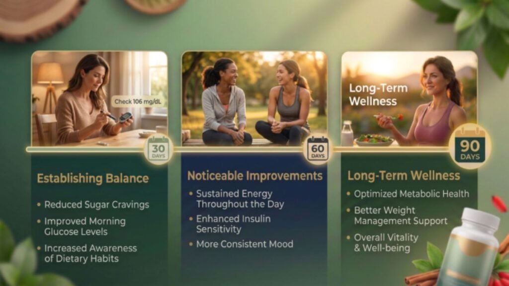 blood sugar supplement results timeline 30 60 90 days